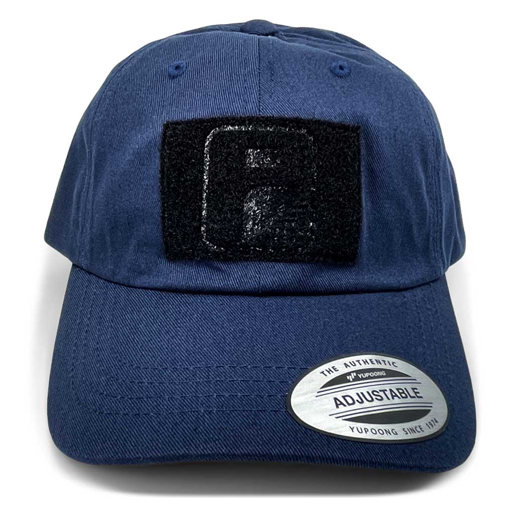 Dad Hat With A Pull Patch By Snapback - Navy Blue - Pull Patch - Removable Patches For Authentic Flexfit and Snapback Hats
