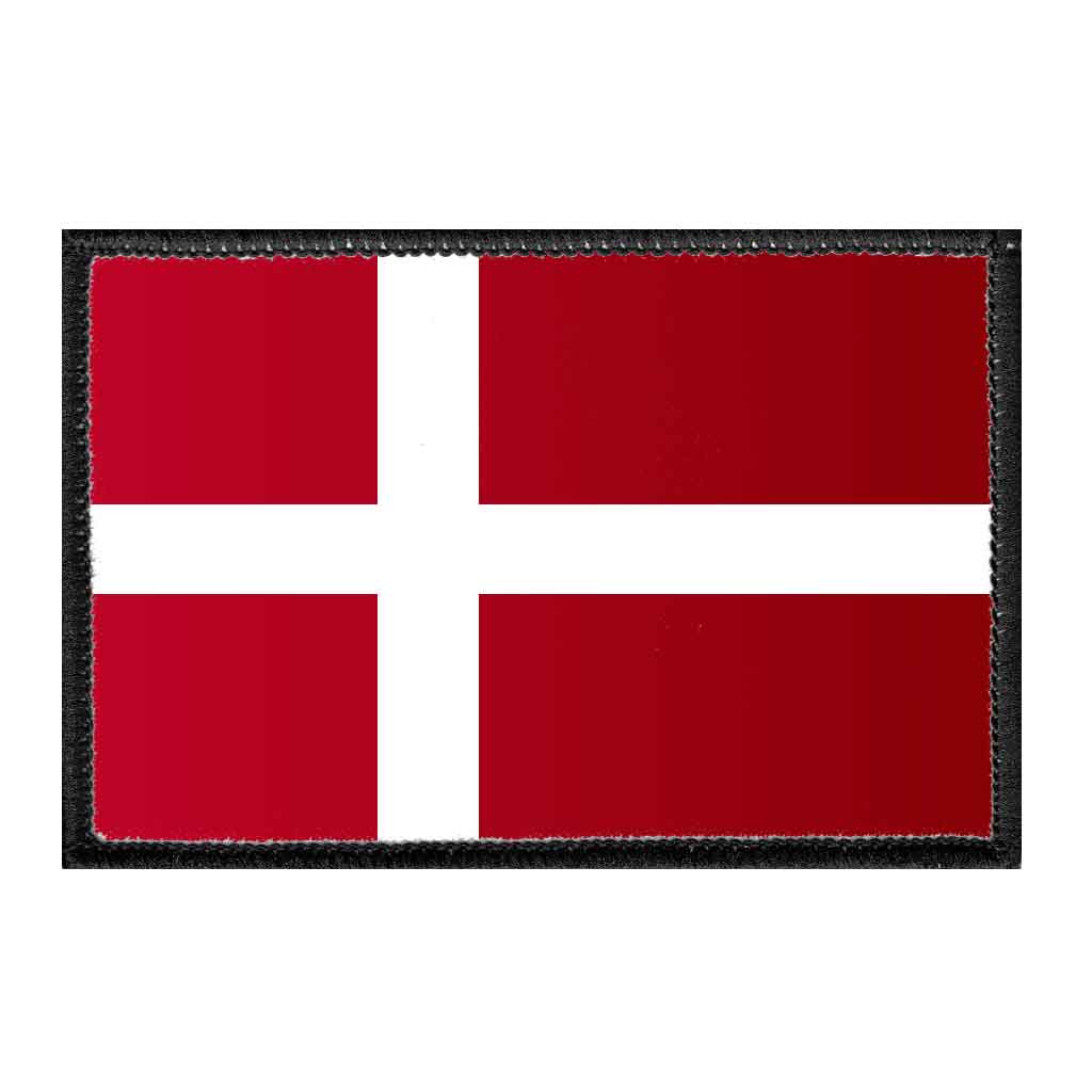 Denmark Flag - Color - Removable Patch - Pull Patch - Removable Patches For Authentic Flexfit and Snapback Hats