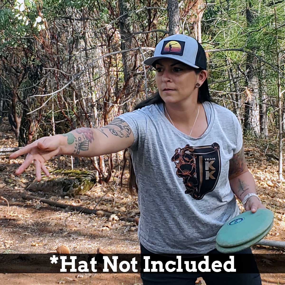 Disc Golf - Sunset - Removable Patch - Pull Patch - Removable Patches For Authentic Flexfit and Snapback Hats