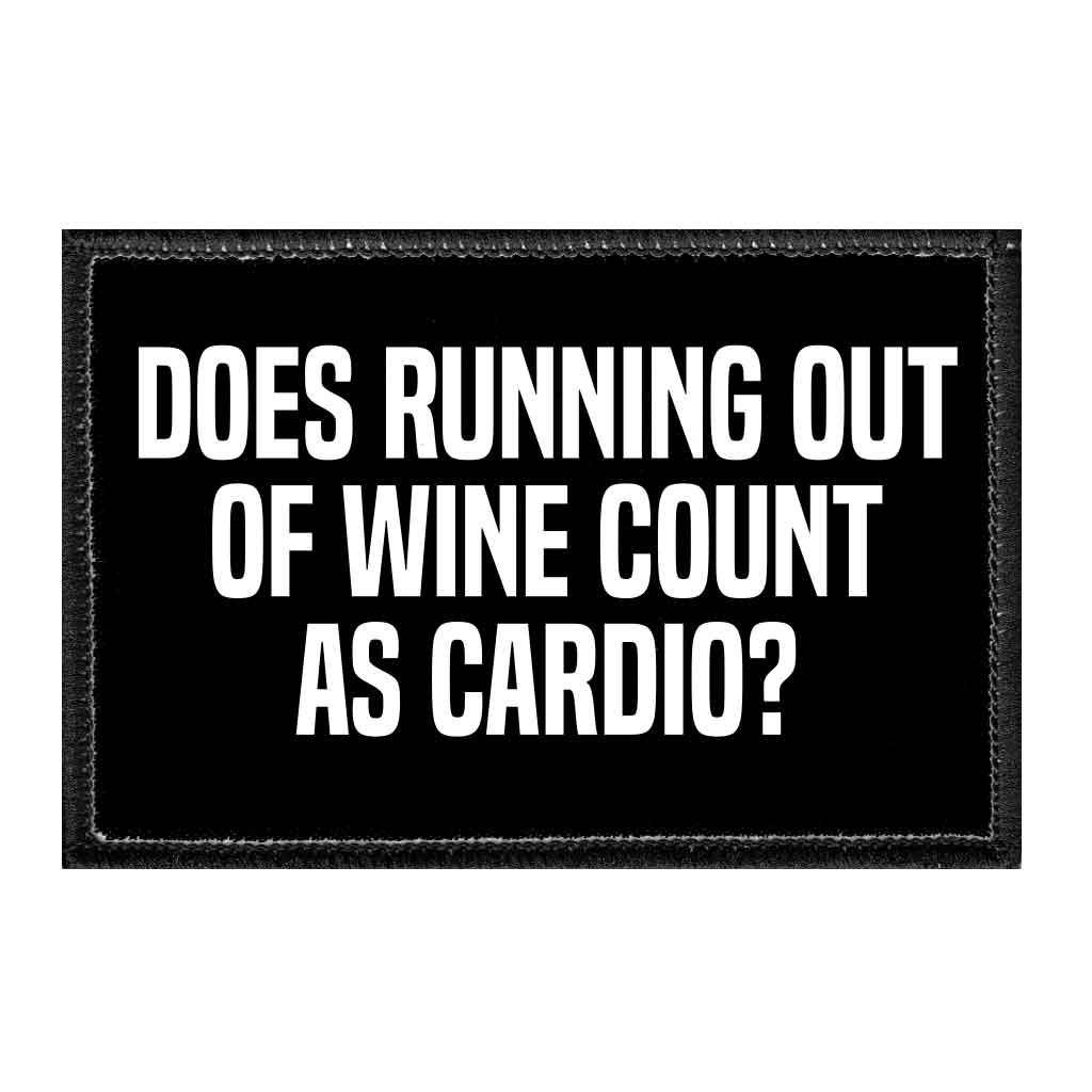 Does Running Out Of Wine Count As Cardio? - Removable Patch - Pull Patch - Removable Patches For Authentic Flexfit and Snapback Hats