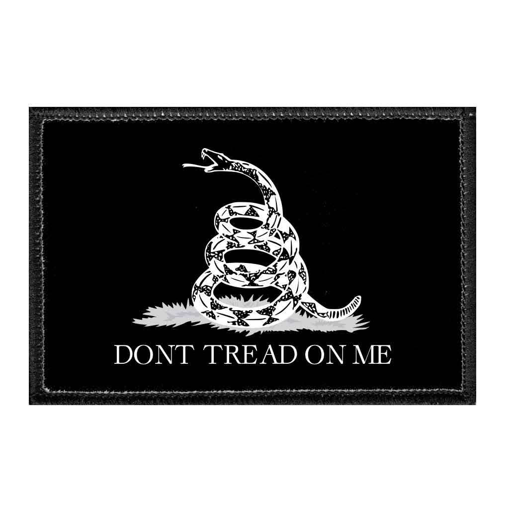 Don't Tread On Me - Black and White - Removable Patch - Pull Patch - Removable Patches For Authentic Flexfit and Snapback Hats