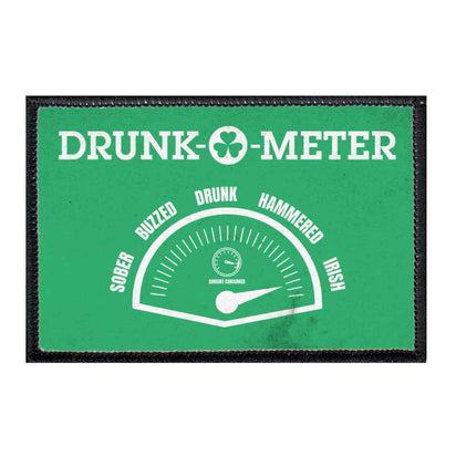 Drunk-O-Meter - Green Distressed - Patch - Pull Patch - Removable Patches For Authentic Flexfit and Snapback Hats