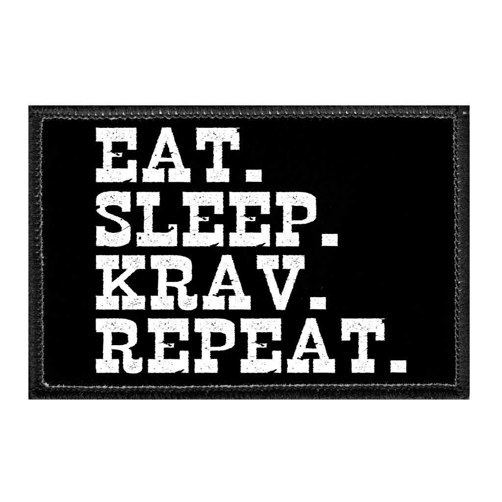 Eat. Sleep. Krav. Repeat. - Removable Patch - Pull Patch - Removable Patches For Authentic Flexfit and Snapback Hats