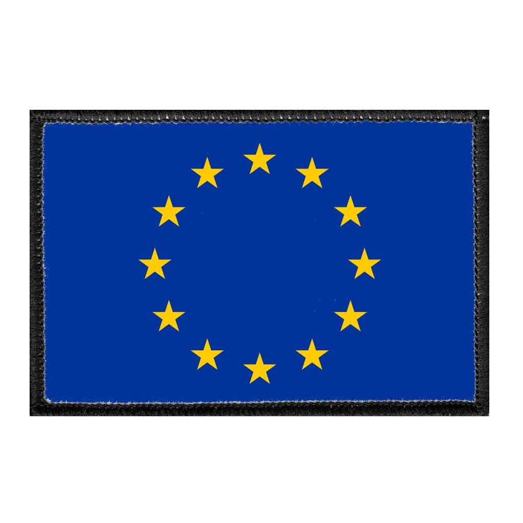European Union Flag - Color - Removable Patch - Pull Patch - Removable Patches For Authentic Flexfit and Snapback Hats