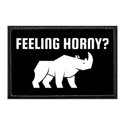 Feeling Horny? Rhino - Removable Patch - Pull Patch - Removable Patches For Authentic Flexfit and Snapback Hats
