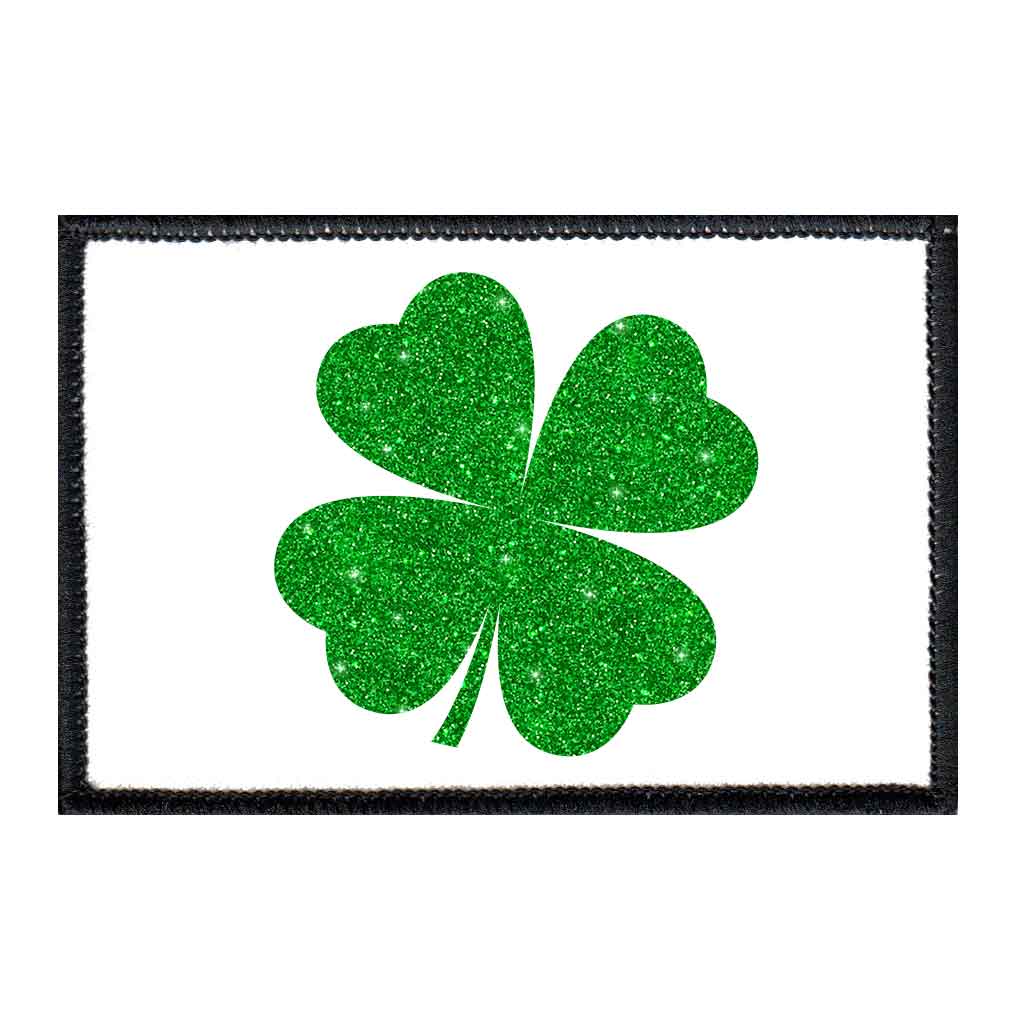 Four Leaf Clover - Sparkle - Patch - Pull Patch - Removable Patches For Authentic Flexfit and Snapback Hats