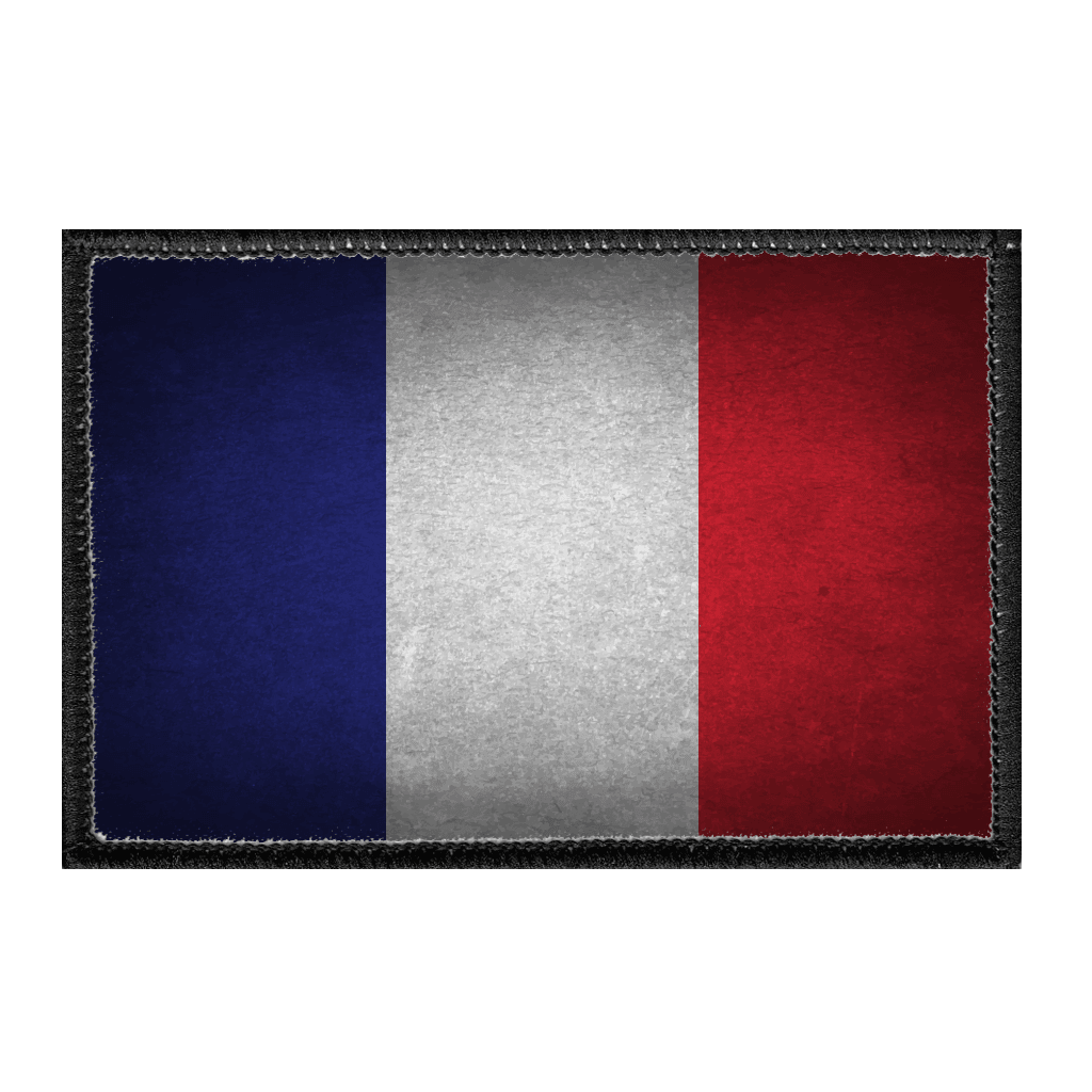 France Flag - Color - Distressed - Removable Patch - Pull Patch - Removable Patches For Authentic Flexfit and Snapback Hats