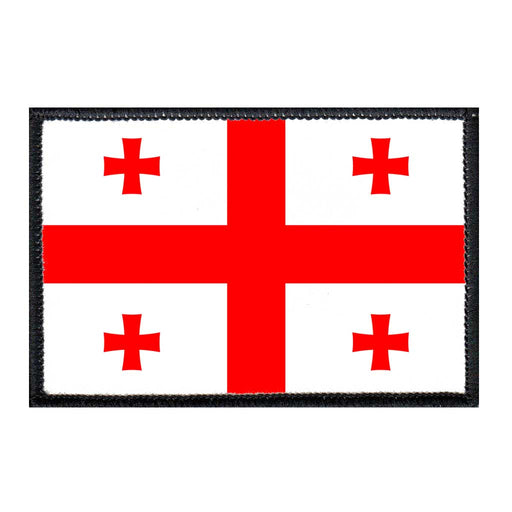 Georgian Flag - Patch - Pull Patch - Removable Patches For Authentic Flexfit and Snapback Hats
