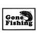 Gone Fishing - White - Removable Patch - Pull Patch - Removable Patches For Authentic Flexfit and Snapback Hats