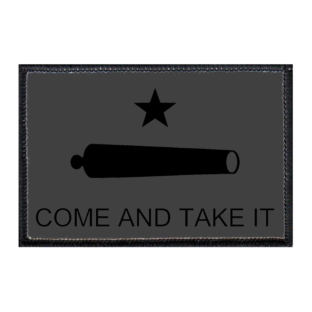 Gonzales Flag - Come and Take It - Texas - Blackout - Removable Patch - Pull Patch - Removable Patches For Authentic Flexfit and Snapback Hats