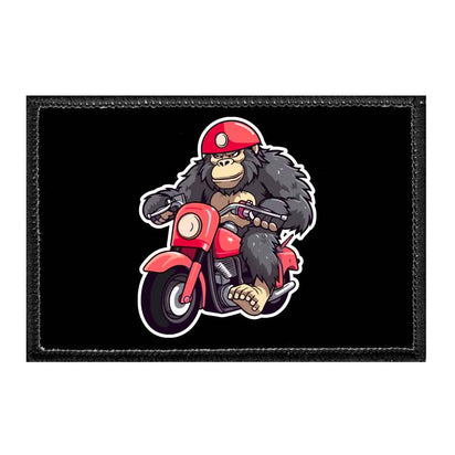 Gorilla On A Motorcycle - Removable Patch - Pull Patch - Removable Patches That Stick To Your Gear