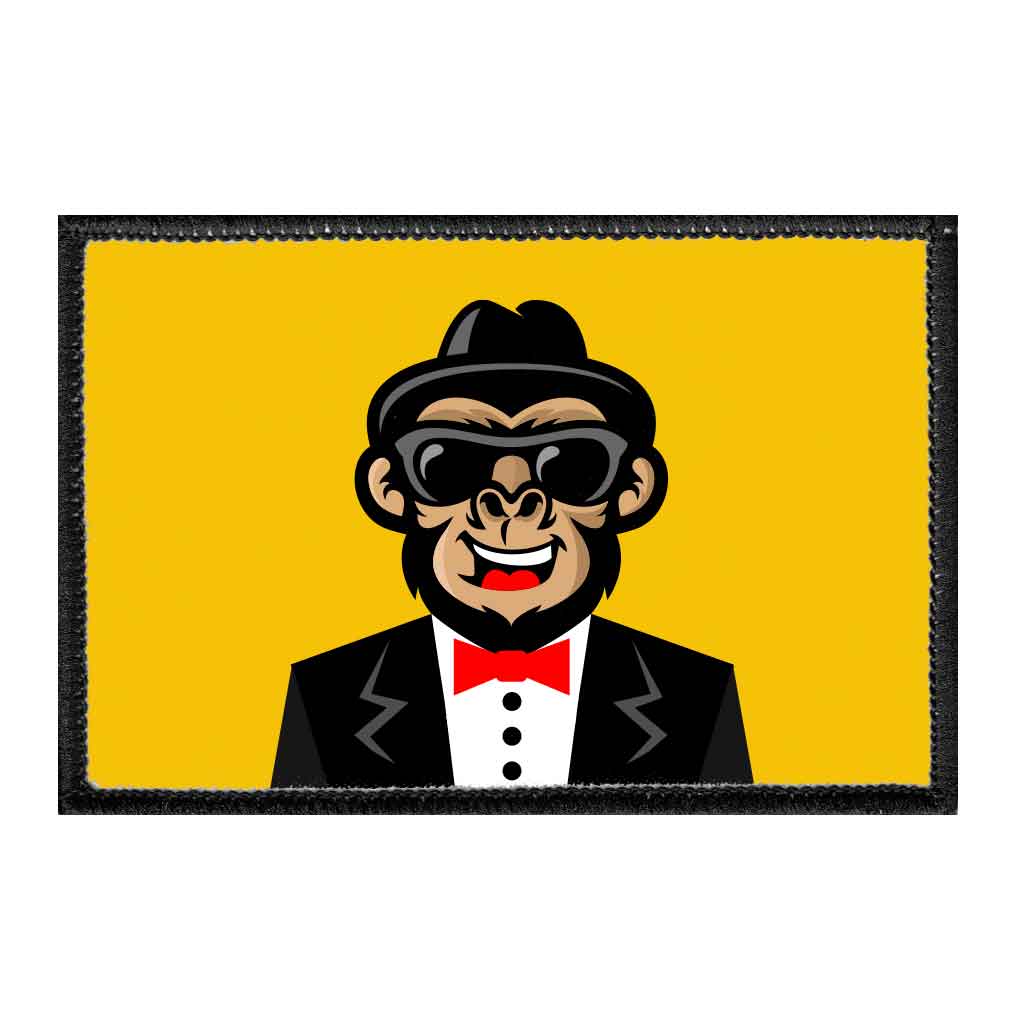 Gorilla With Coat And Tie - Removable Patch - Pull Patch - Removable Patches That Stick To Your Gear