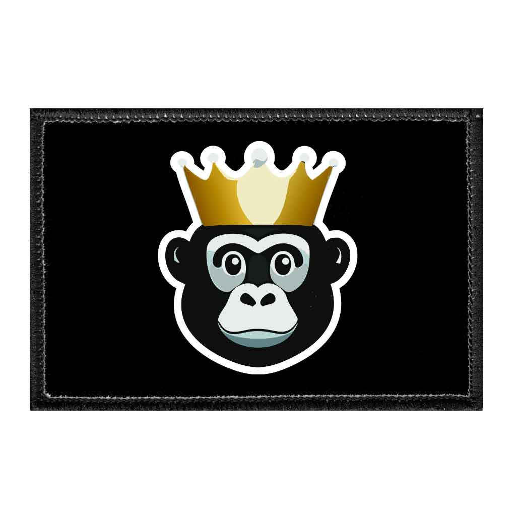 Gorilla With Crown - Removable Patch - Pull Patch - Removable Patches That Stick To Your Gear