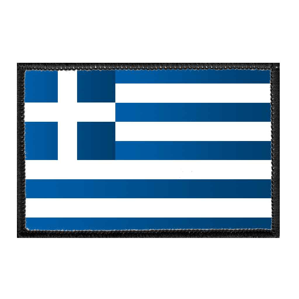 Greece Flag - Color - Removable Patch - Pull Patch - Removable Patches For Authentic Flexfit and Snapback Hats