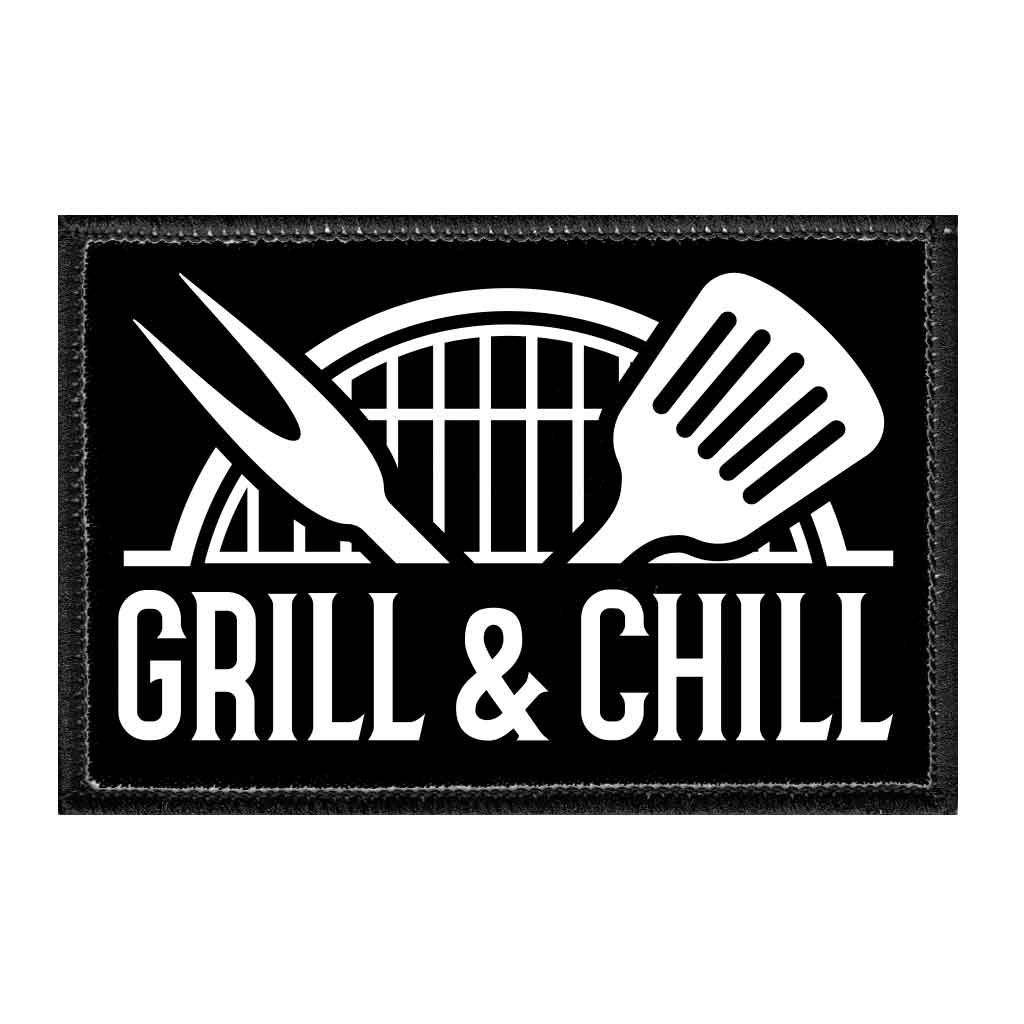 Grill & Chill - Removable Patch - Pull Patch - Removable Patches For Authentic Flexfit and Snapback Hats