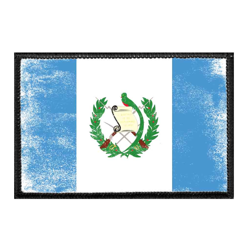 Guatemala Flag - Color - Distressed - Removable Patch - Pull Patch - Removable Patches For Authentic Flexfit and Snapback Hats