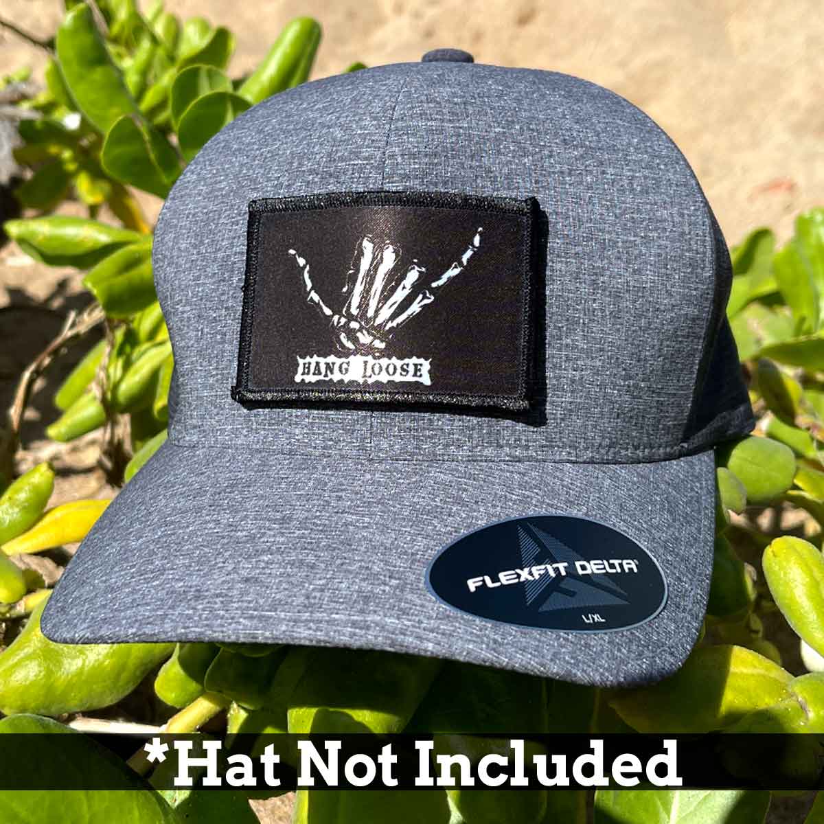 Hang Loose Skeleton Hand - Removable Patch - Pull Patch - Removable Patches For Authentic Flexfit and Snapback Hats