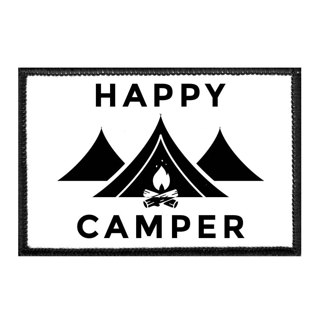 Happy Camper - Removable Patch - Pull Patch - Removable Patches For Authentic Flexfit and Snapback Hats