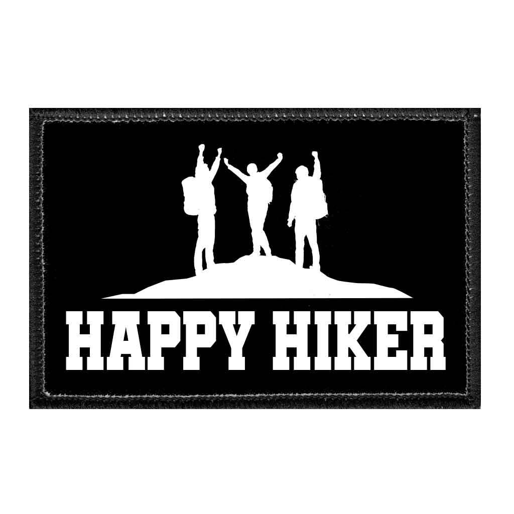 Happy Hiker - Removable Patch - Pull Patch - Removable Patches That Stick To Your Gear