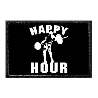 Happy Hour - Removable Patch - Pull Patch - Removable Patches For Authentic Flexfit and Snapback Hats