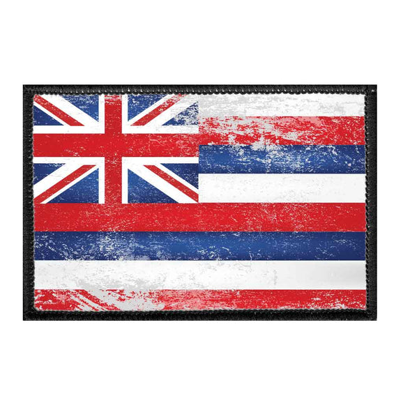 Hawaii State Flag - Color - Distressed - Removable Patch - Pull Patch - Removable Patches For Authentic Flexfit and Snapback Hats