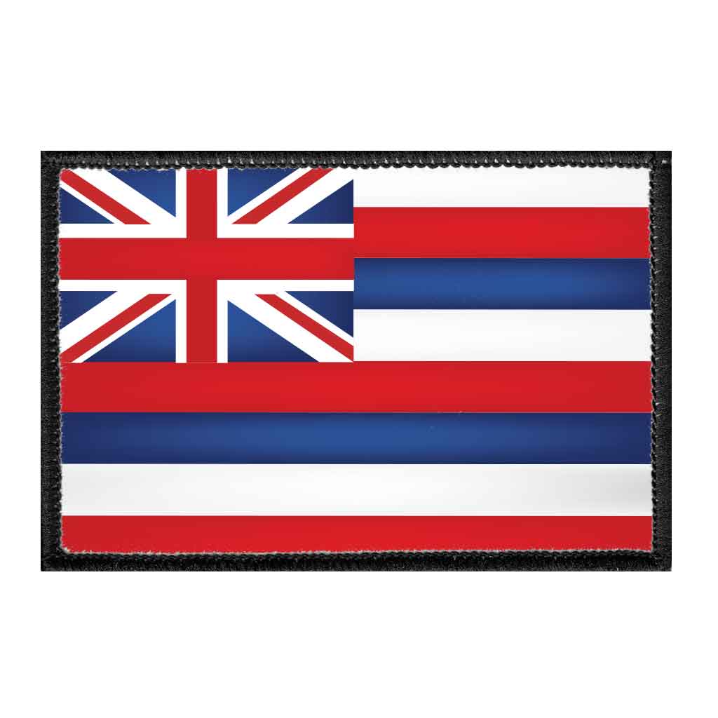 Hawaii State Flag - Color - Removable Patch - Pull Patch - Removable Patches For Authentic Flexfit and Snapback Hats