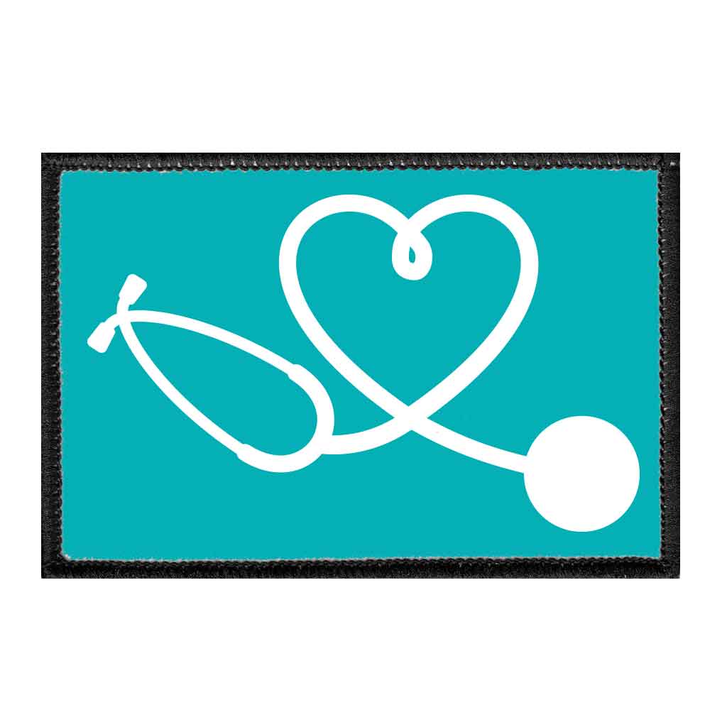 Healthcare Heart - Turquoise - Removable Patch - Pull Patch - Removable Patches For Authentic Flexfit and Snapback Hats