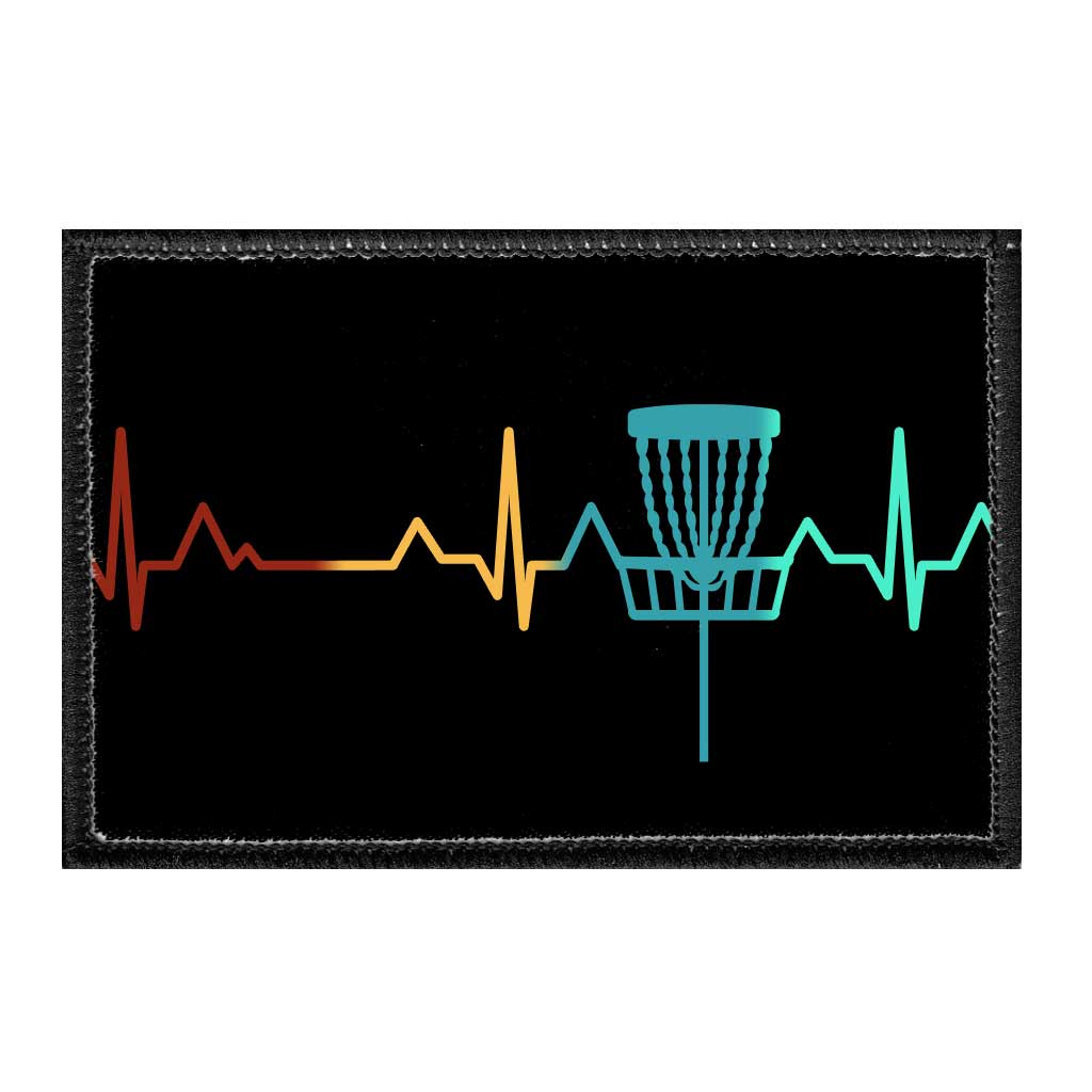 Heartbeat - Disc Golf - Removable Patch - Pull Patch - Removable Patches For Authentic Flexfit and Snapback Hats