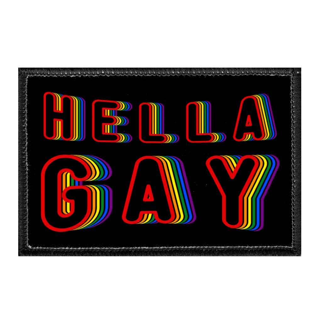 Hella Gay - Rainbow- Removable Patch - Pull Patch - Removable Patches For Authentic Flexfit and Snapback Hats