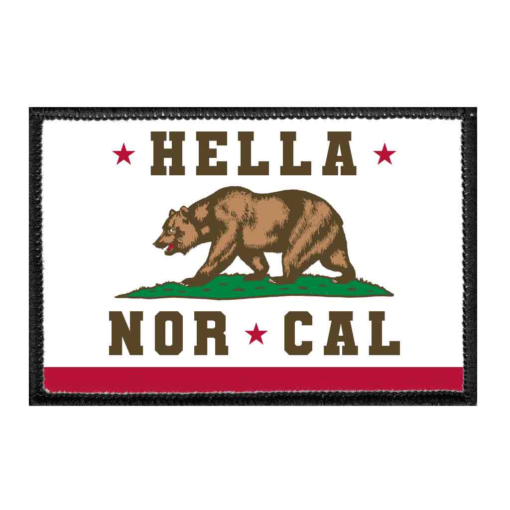 Hella Nor Cal - Bear - Removable Patch - Pull Patch - Removable Patches For Authentic Flexfit and Snapback Hats