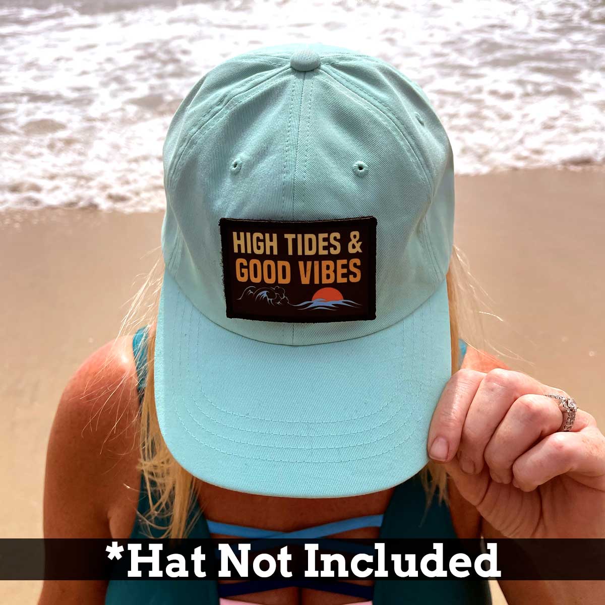 High Tides & Good Vibes - Removable Patch - Pull Patch - Removable Patches For Authentic Flexfit and Snapback Hats
