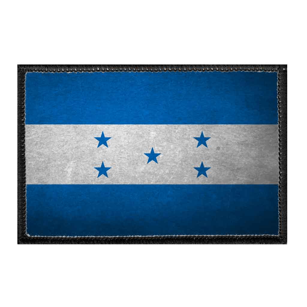 Honduras Flag - Color - Distressed - Removable Patch - Pull Patch - Removable Patches For Authentic Flexfit and Snapback Hats