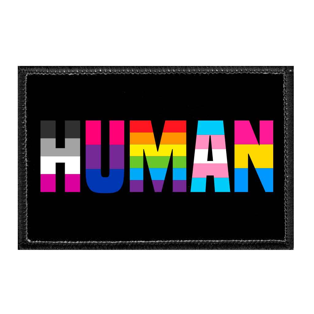 Human Pride - Removable Patch - Pull Patch - Removable Patches For Authentic Flexfit and Snapback Hats