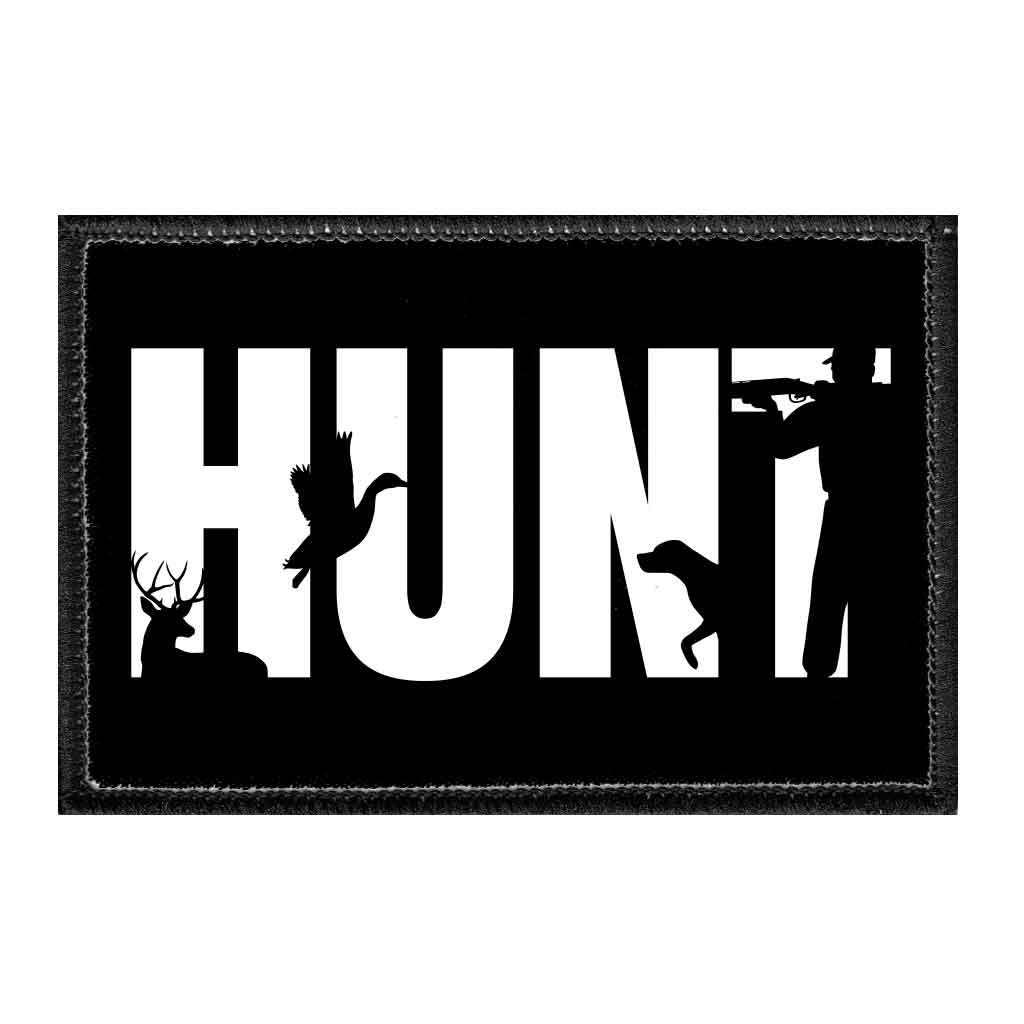 Hunt - Removable Patch - Pull Patch - Removable Patches For Authentic Flexfit and Snapback Hats