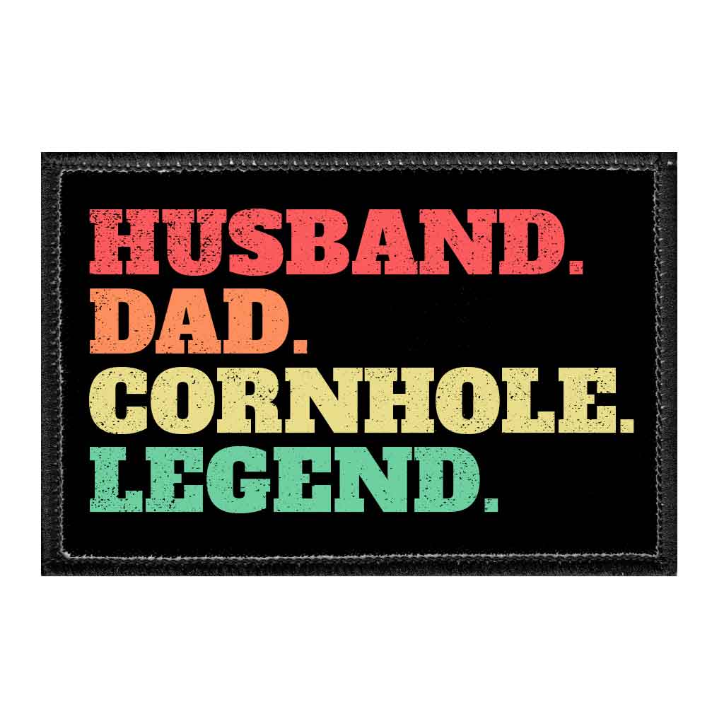 Husband. Dad. Cornhole. Legend. - Removable Patch - Pull Patch - Removable Patches For Authentic Flexfit and Snapback Hats