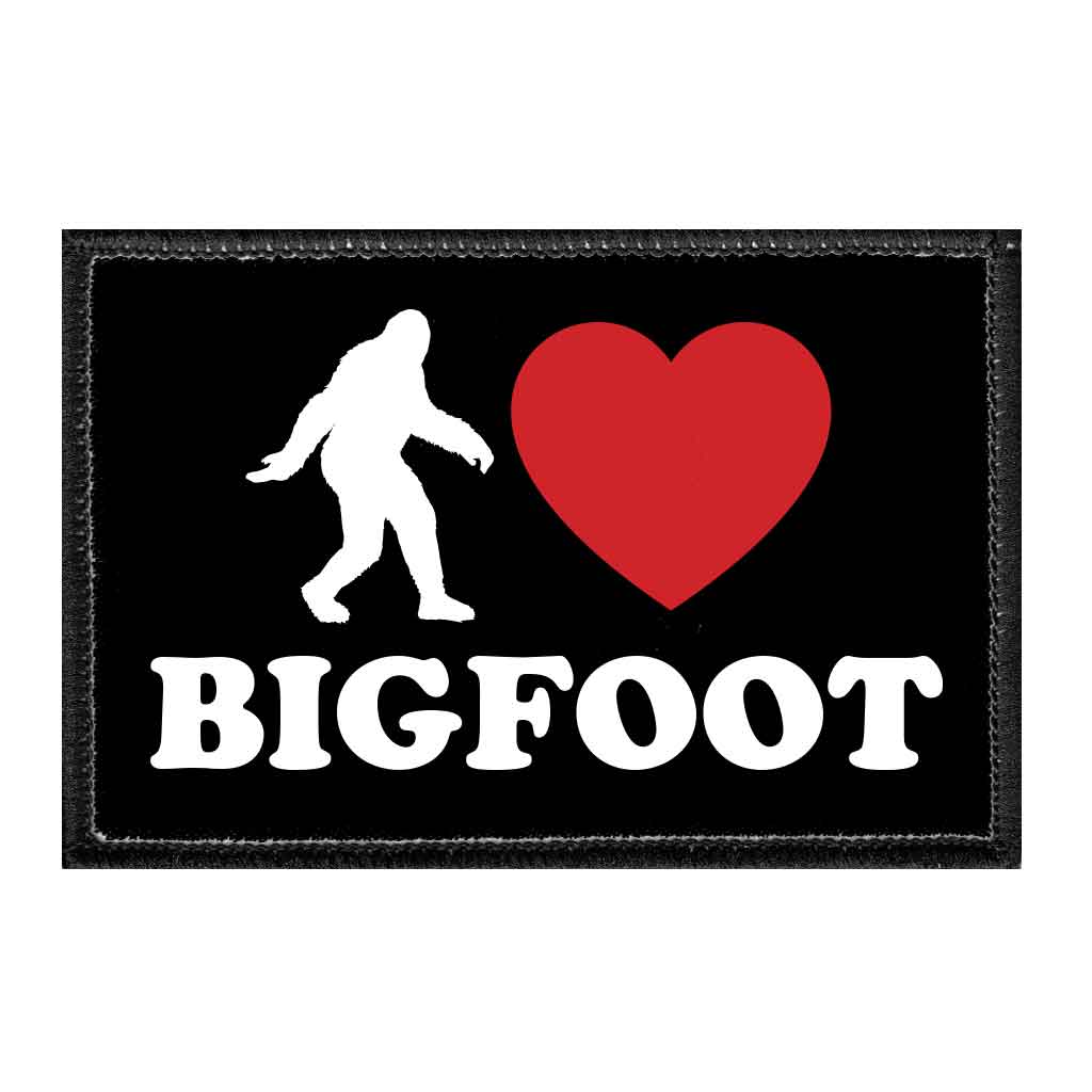 I Heart Bigfoot - Removable Patch - Pull Patch - Removable Patches That Stick To Your Gear