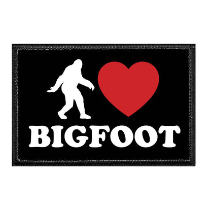 I Heart Bigfoot - Removable Patch - Pull Patch - Removable Patches That Stick To Your Gear