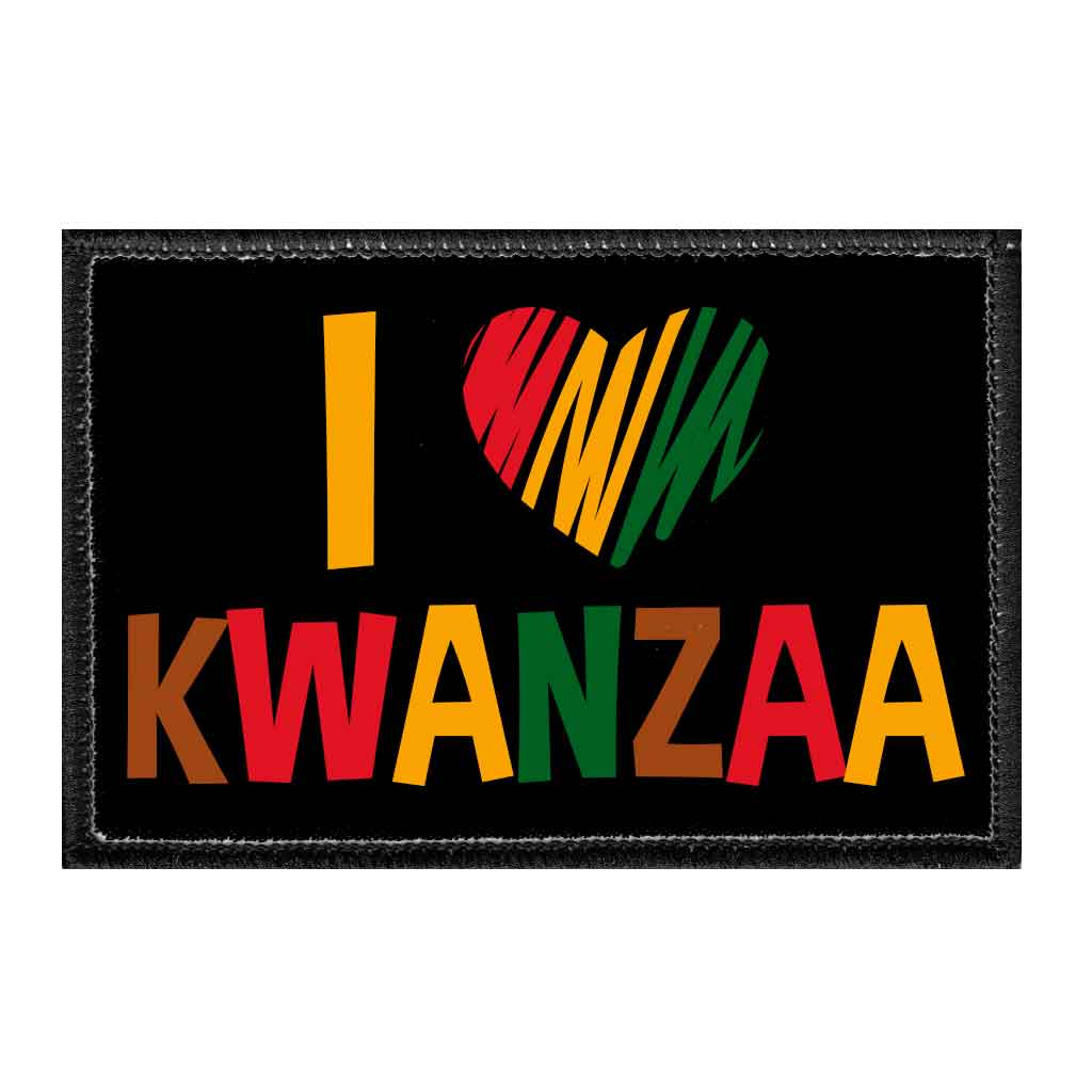 I Heart Kwanzaa - Removable Patch - Pull Patch - Removable Patches That Stick To Your Gear