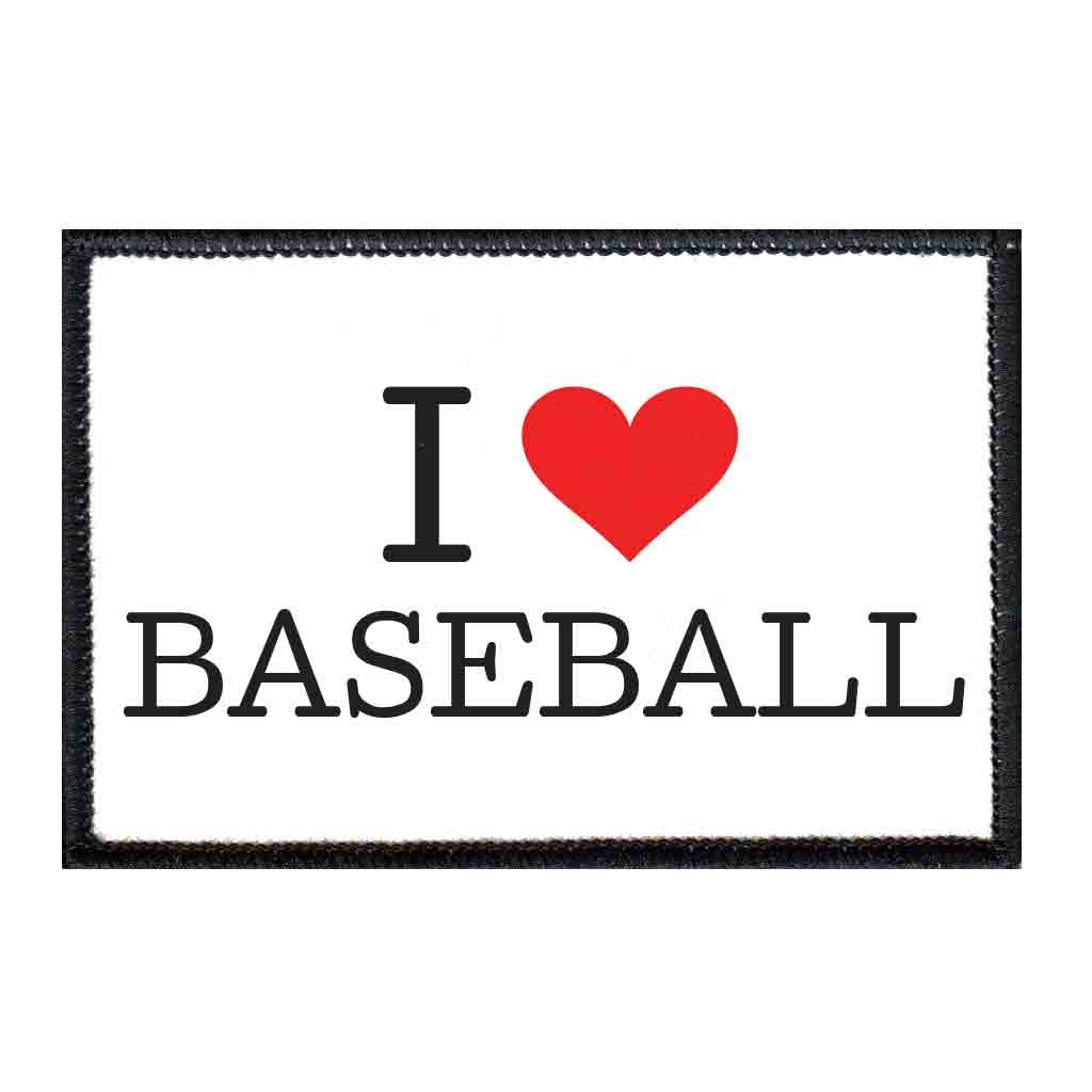 I Love Baseball - Patch - Pull Patch - Removable Patches For Authentic Flexfit and Snapback Hats