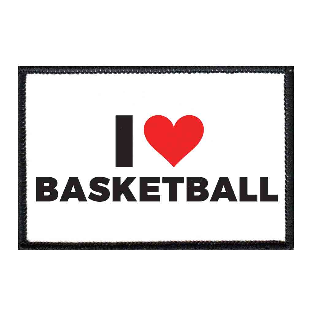 I Love Basketball - Removable Patch - Pull Patch - Removable Patches For Authentic Flexfit and Snapback Hats