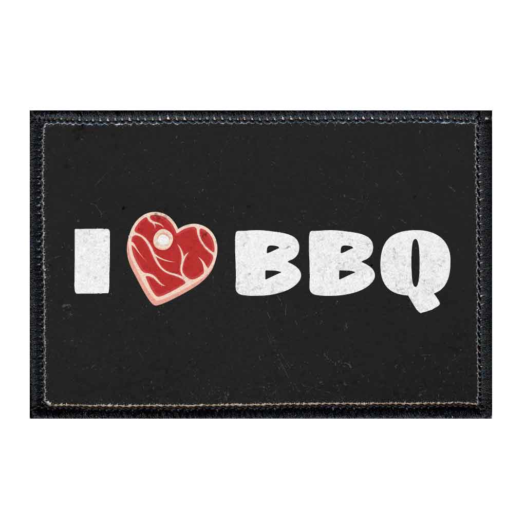 I Love BBQ - Removable Patch - Pull Patch - Removable Patches For Authentic Flexfit and Snapback Hats