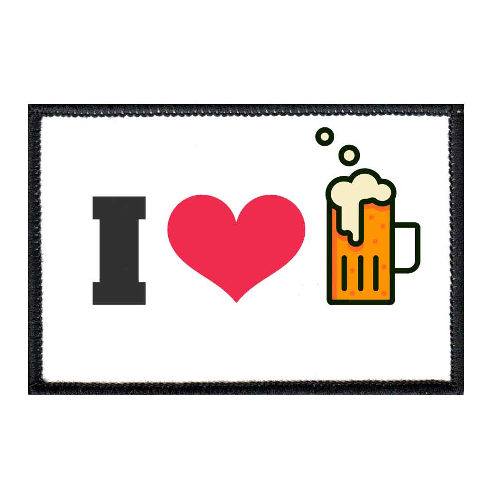 I Love Beer - Removable Patch - Pull Patch - Removable Patches For Authentic Flexfit and Snapback Hats