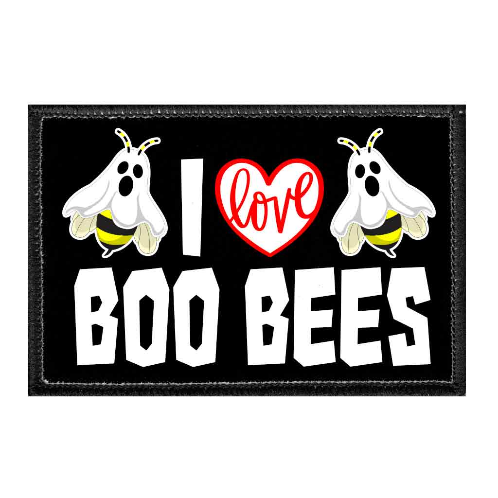 I Love Boo Bees - Removable Patch - Pull Patch - Removable Patches For Authentic Flexfit and Snapback Hats