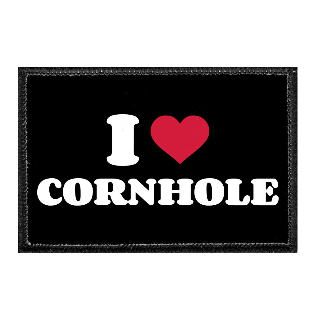 I Love Cornhole - Removable Patch - Pull Patch - Removable Patches For Authentic Flexfit and Snapback Hats