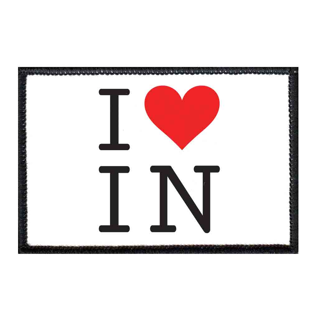 I Love Indiana - Patch - Pull Patch - Removable Patches For Authentic Flexfit and Snapback Hats