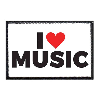 I Love Music - Removable Patch - Pull Patch - Removable Patches For Authentic Flexfit and Snapback Hats
