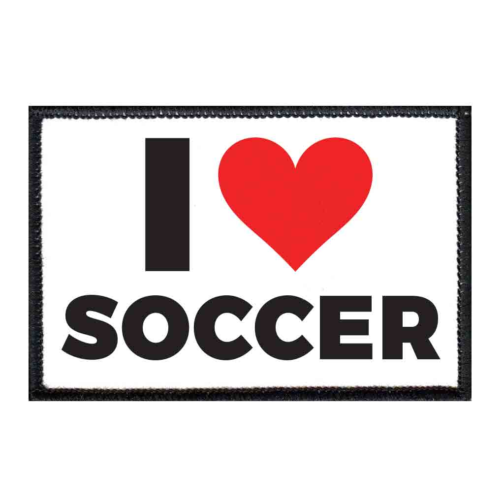 I Love Soccer - Patch - Pull Patch - Removable Patches For Authentic Flexfit and Snapback Hats