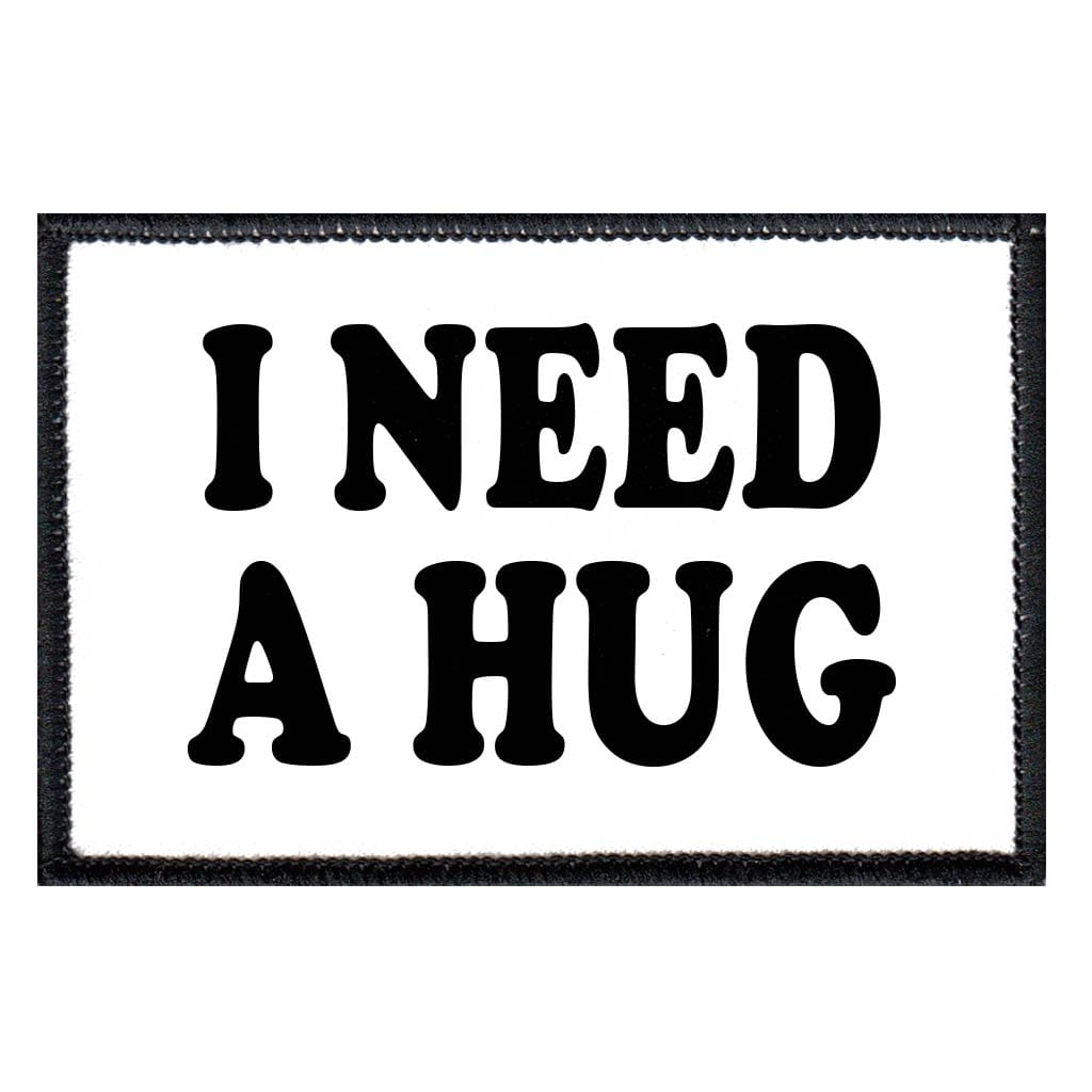 I Need A Hug - Patch - Pull Patch - Removable Patches For Authentic Flexfit and Snapback Hats