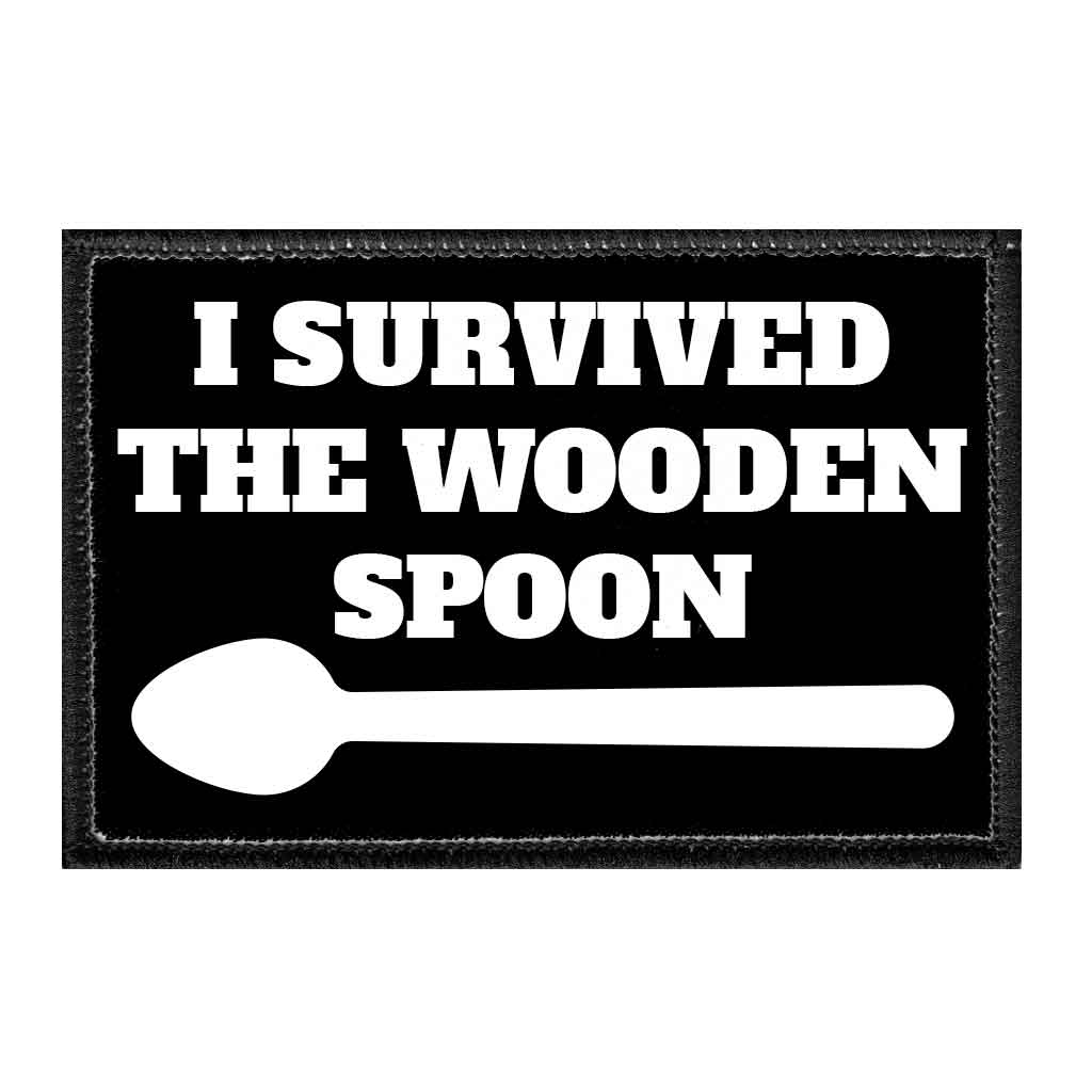 I Survived The Wooden Spoon - Removable Patch - Pull Patch - Removable Patches For Authentic Flexfit and Snapback Hats