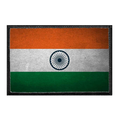 India Flag - Color - Distressed - Removable Patch - Pull Patch - Removable Patches For Authentic Flexfit and Snapback Hats